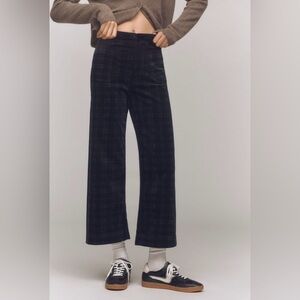Maeve by Anthropologie Colette Cropped Wide-Leg Pants: Plaid Corduroy Edition